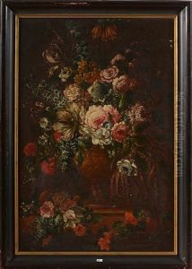 Vase De Fleurs Sur Un Entablement