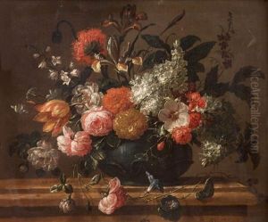 Bouquet De Fleurs Sur Un Entablement by Pieter Casteels III