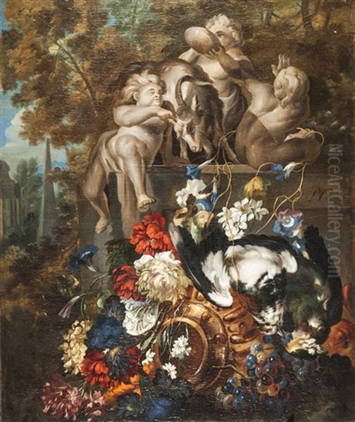 Natura Morta Con Fiori E Uccelli - view 1