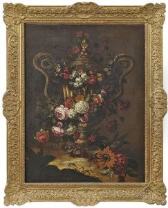 Blumenstilleben Mit Einer Schlangenhenkelvase