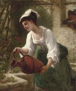 Watering The Summer Blooms by Bernardo Amiconi