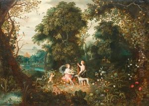 Parklandschaft Mit Erlegtem Federwild Und Fruchten