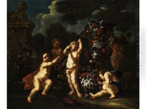 Putten In Einem Schlosspark (allegorie Von Venus Und Bacchus)