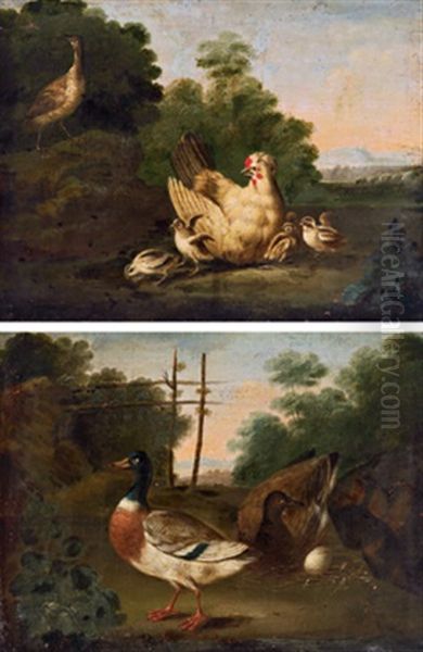 Geflugel In Einer Landschaft (+ Enten In Einer Landschaft; Pair) - view 1