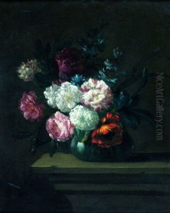 Nature Morte Au Vase De Fleurs Sur Un Entablement De Pierre by Pieter Casteels III