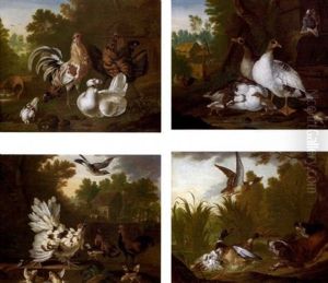 Compositions Avec Des Oiseaux De Basse-cour (set Of 4) Compositions Avec Des Oiseaux De Basse-cour (set Of 4)