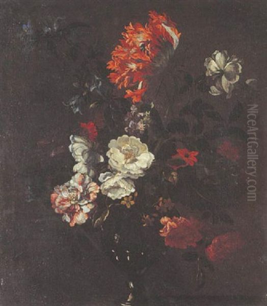 Nature Morte Au Vase De Fleurs Sur Un Entablement - view 1