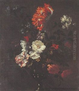 Nature Morte Au Vase De Fleurs Sur Un Entablement by Pieter Casteels III