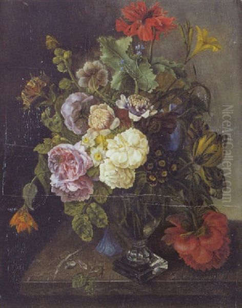 Vase De Fleurs Sur Un Entablement - view 1