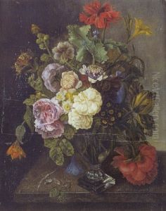 Vase De Fleurs Sur Un Entablement by Pieter Casteels III