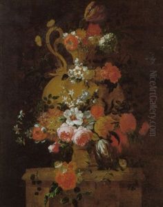 Tonvase Mit Blumen Tonvase Mit Blumen