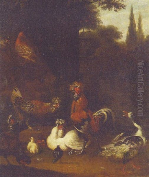 Poultry In A Garden - view 1
