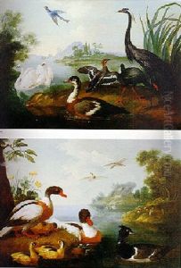 Waterfowl In A Landscape by Pieter Casteels III