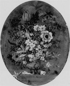 A Still Life Of Anemones, Narcissi, A Tulip, An Iris And Other Flowers In A Porcelain And Gilt Vase by Pieter Casteels III