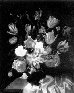 Blumenstilleben In Einer Glasvase Blumenstilleben In Einer Glasvase
