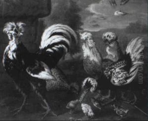 Cockerels And Chickens In A Landscape by Pieter Casteels III