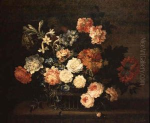 Corbeille De Fleurs Sur Un Entablement by Pieter Casteels III