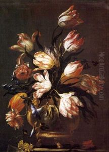 Still Life With Tulips, Convolvuli And Other Flowers by Pieter Casteels III