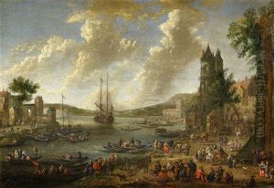 Flusslandschaft Mit Reicher Figurenstaffage by Pieter Casteels the Elder