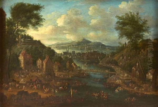 Paysage Avec Habitation Pres D'un Cours D'eau - view 1