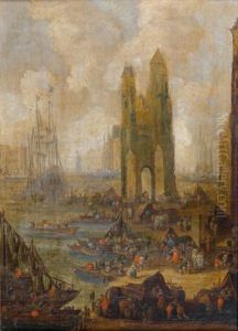 Vue Imaginaire D'un Port by Pieter Casteels the Younger