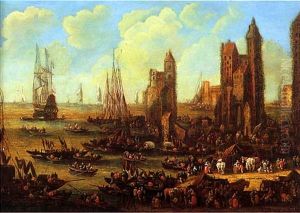 Scene Portuaire by Pieter Casteels the Younger