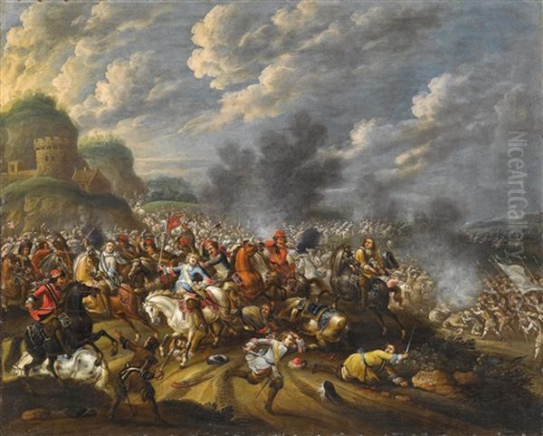 Eine Schlacht Zwischen Den Polnischen Truppen Unter Konig Johann Sobieski Iii Und Den Osmanen - view 1