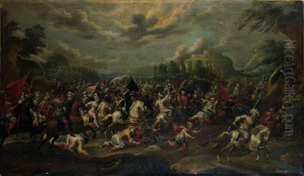 Saint Jacques Sur Son Cheval Blanc Combat Les Sarrazins - view 1