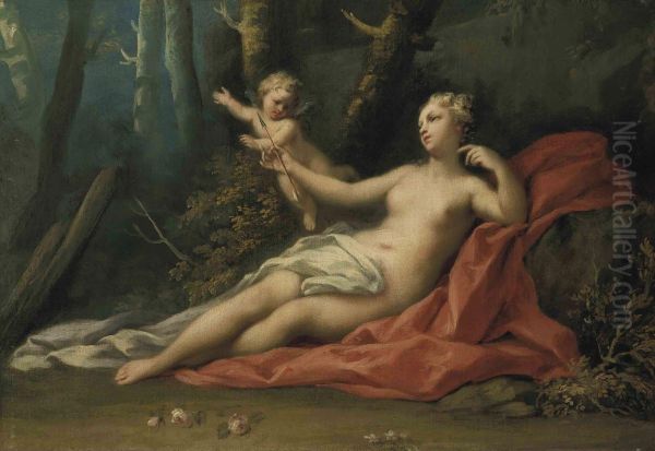 Venus And Cupid In A Wooded Landscape - view 1