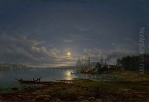 Ansicht Auf Dresden, Mondschein by Anton Castell