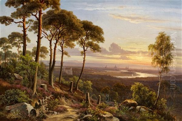 Waldlandschaft Mit Blick Auf Dresden Und Die Elbe - view 1