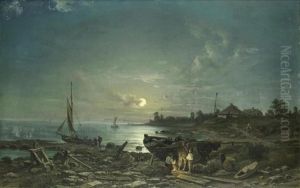 Moonlit Coastal Scene by Anton Castell