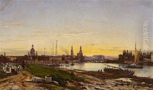 Blick Entlang Der Elbe Auf Dresden - view 1