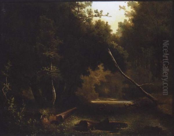 Wooded Landscape With Figures - view 1