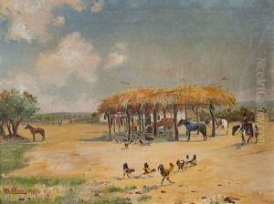 Patio Con Gallinas by Roberto Castellanos