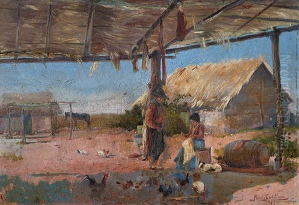 Escena De Campo Con Gallinas - view 1