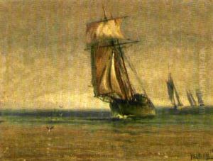 Segelschiffe Auf Offenem Meer by Roberto Castellanos