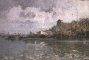 Paisaje Ribereno Con Casas