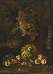 Still Life With Melon, Apples, Figs And Grapes Still Life With Melon, Apples, Figs And Grapes