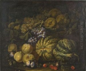 Natura Morta Con Uva E Frutta by Giovanni Paolo Castelli (lo Spadino)
