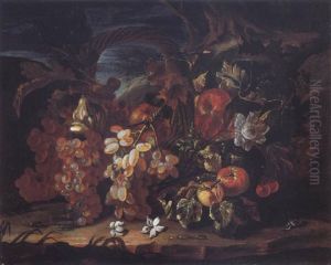 Bodegon Con Frutas Y Flores by Giovanni Paolo Castelli (lo Spadino)