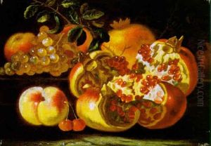 Melograni, Pesche, Uva E Ciliege by Giovanni Paolo Castelli (lo Spadino)