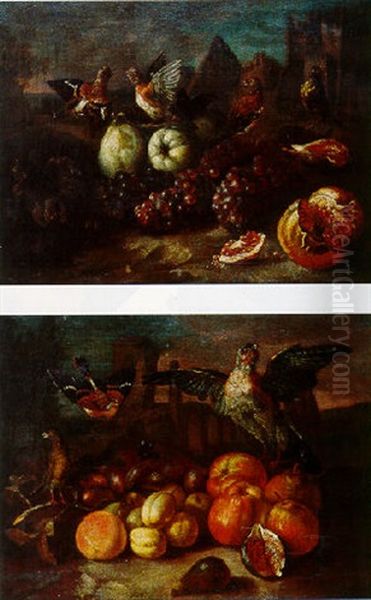 Nature Morte Aux Fruits Et Aux Oiseaux - view 1