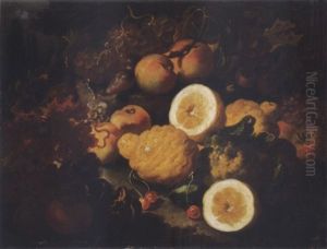 Still Life With Lemons, Grapes, Cherries And Other Fruit In A Landscape