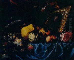 Nature Morte Aux Pommes, Coings, Raisins Et Miroir