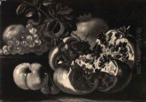 Natura Morta Di Uva E Melograni by Giovanni Paolo Castelli (lo Spadino)