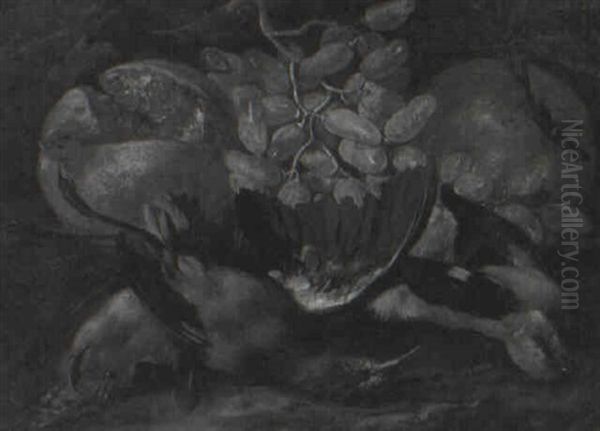 Pomegranates And Grapes With Dead Songbirds - view 1