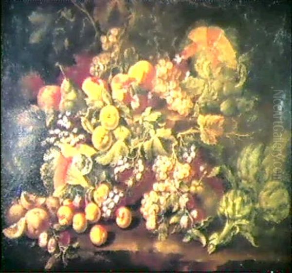 Nature Morte Aux Fruits Disposes Sur Un Entablement - view 1