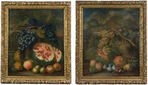 Natures Mortes De Fruits (2 Works) by Bartolomeo Castelli the Younger