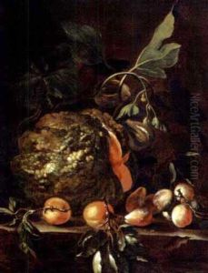 Natura Morta Di Frutta Con Zucca, Albicocche E Fichi